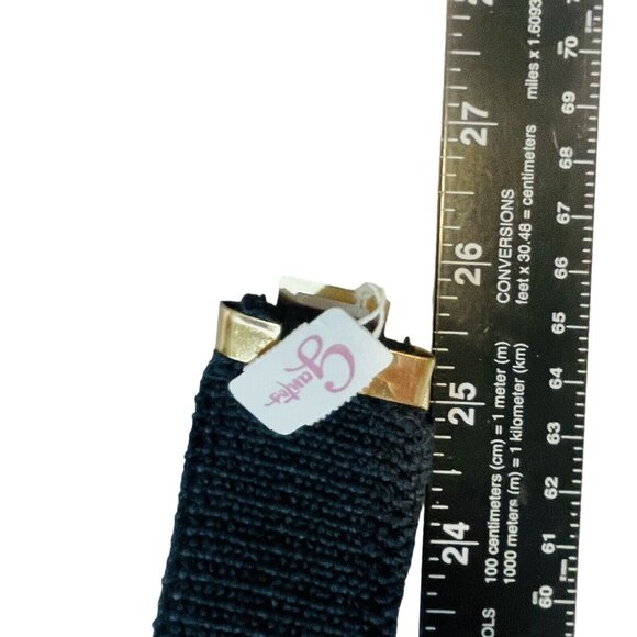 Vintage Gantos S Black Sequence Belt W Gold Bling Buckle Stretch 26” Or Bigger - Picture 9 of 13